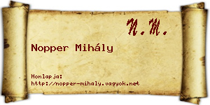 Nopper Mihály névjegykártya
